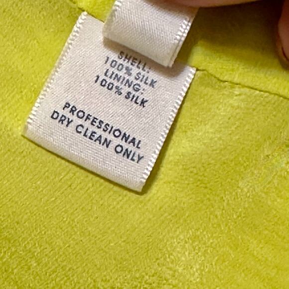 Rebecca Minkoff Silk Becky Blazer Jacket Medium Edgy Glam Mustard Yellow Stripes - Picture 9 of 10